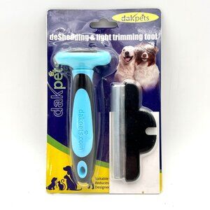 DakPets DeShedding & Light Trimming Tool Dogs & Cats Reduce Fur Shedding 4" New
